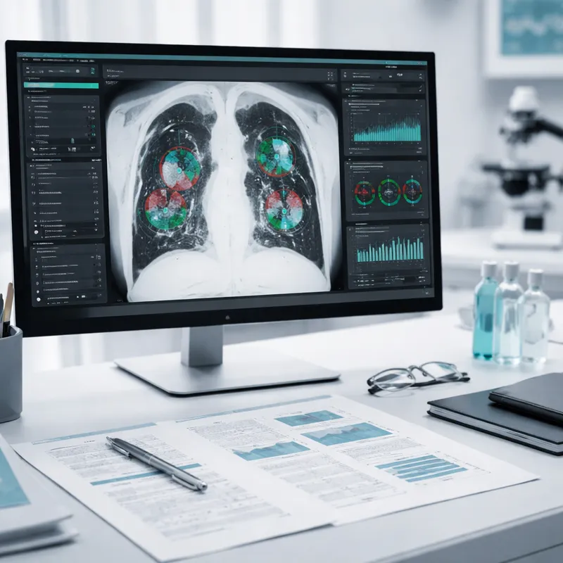 Interfaz de análisis de IA mostrando detección de regiones en imagen médica dermatológica